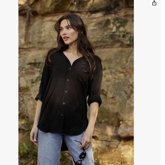 NWT Cali1850 XS/S (also fits M) Long Sleeve Relaxed Button Down shirt - Picture 5 of 10